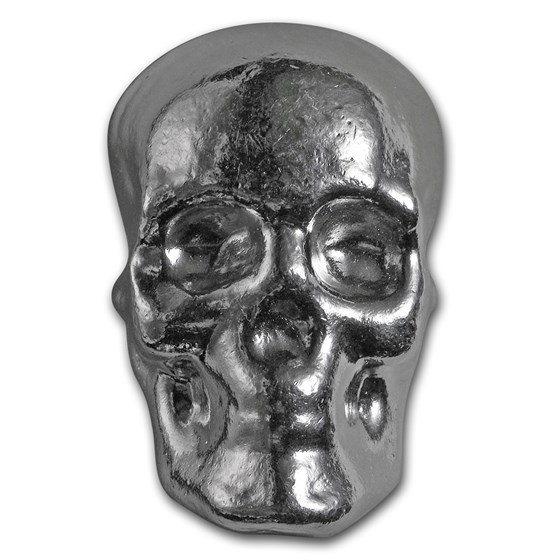 5 oz Hand Poured Silver Skull