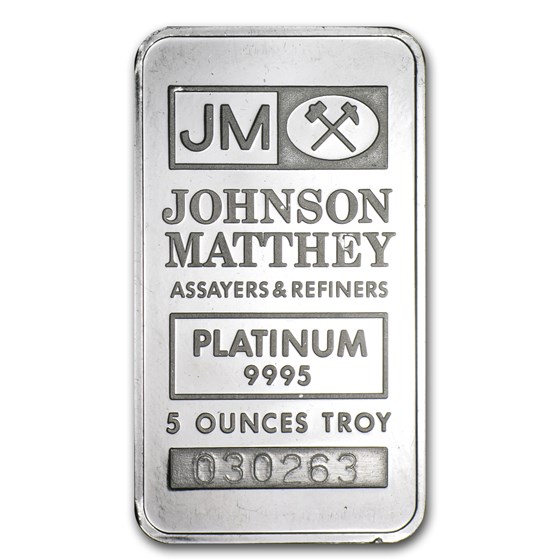 Buy 5 oz Platinum Bar Johnson Matthey APMEX
