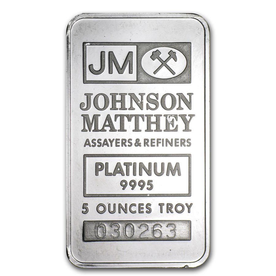 5 oz Platinum Bar - Johnson Matthey
