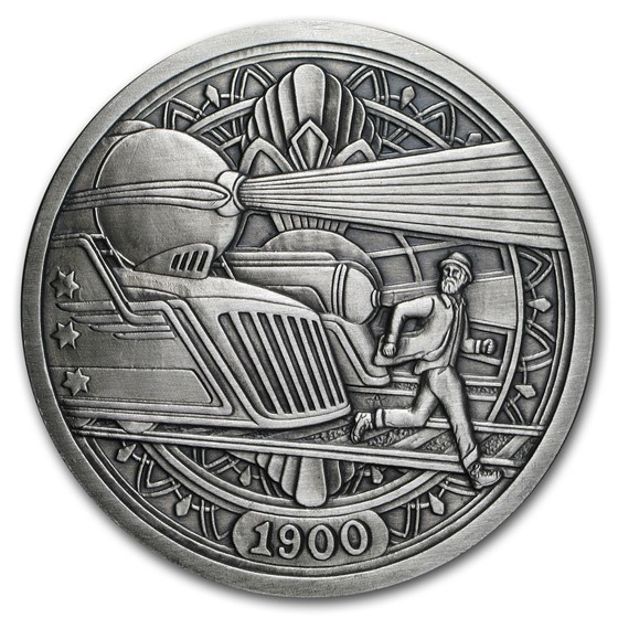 5 oz Silver Antique Round - Hobo Nickel (Trains) 5 oz Silver Antique Round - Hobo Nickel (Trains)