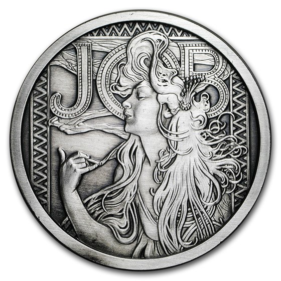5 oz Silver Antique Round - Mucha Series (JOB) 5 oz Silver Antique Round - Mucha Series (JOB)
