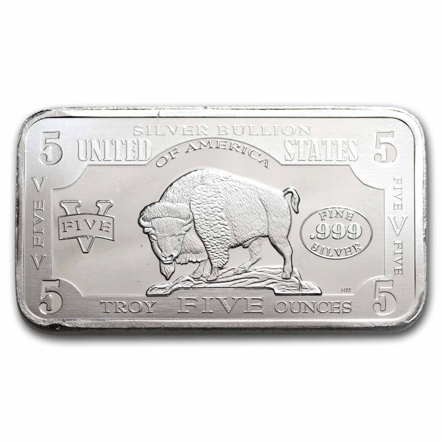 5 oz Silver Bar - 1901 $10 Bison