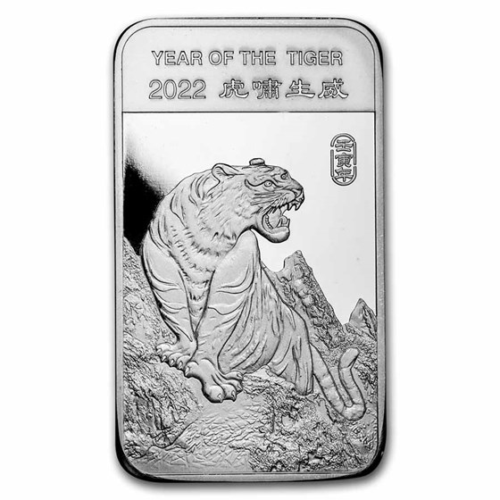 5 oz Silver Bar - APMEX (2022 Year of the Tiger)