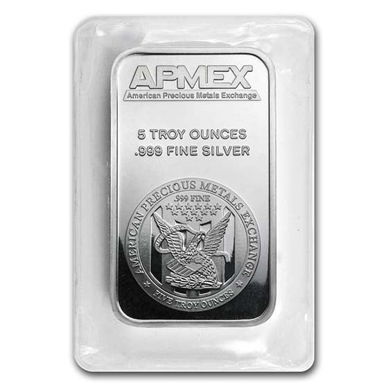 Buy 5 oz Silver Bar APMEX