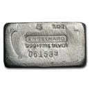 5 oz Silver Bar - Engelhard (Vintage, Wide, Poured)
