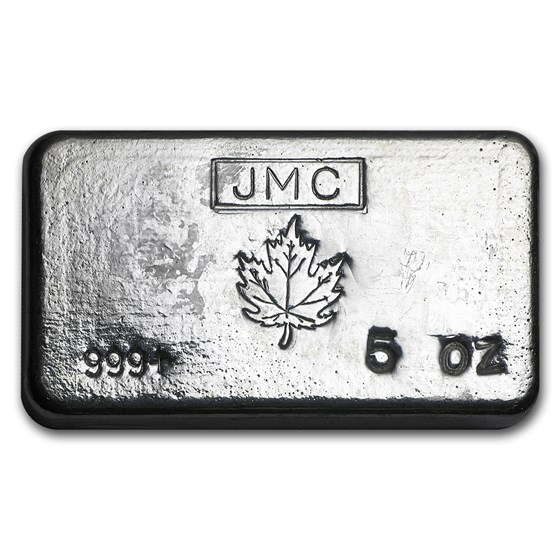 5 oz Silver Bar - Johnson Matthey Canada (Poured, Maple Leaf) 5 oz Silver Bar - Johnson Matthey Canada (Poured, Maple Leaf)