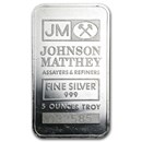5 oz Silver Bar - Johnson Matthey (Pressed/JM logo)