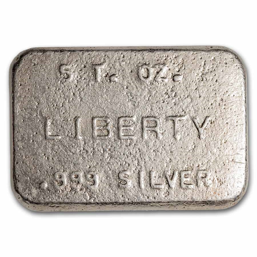 5 oz Silver Bar - Liberty (Square)
