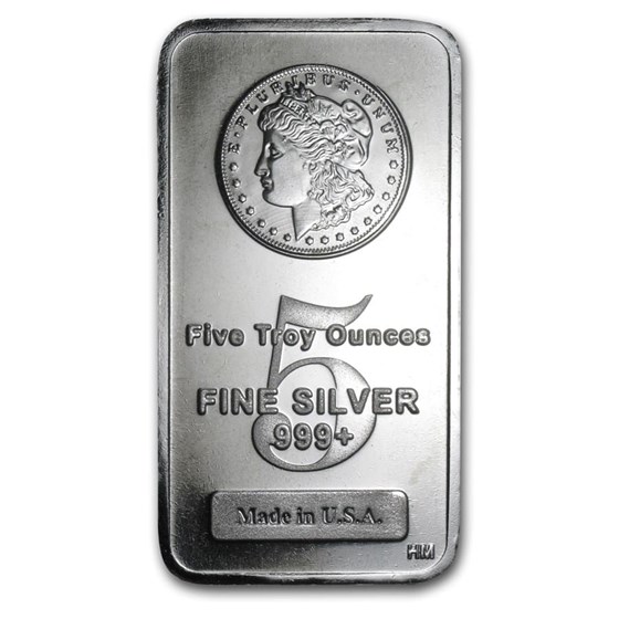 5 oz Silver Bar - Morgan Design 5 oz Silver Bar - Morgan Design