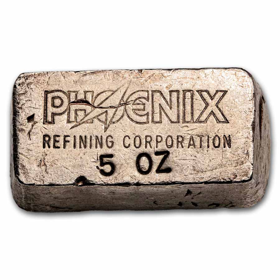 Buy 5 oz Silver Phoenix Refining Corporation Bar | APMEX