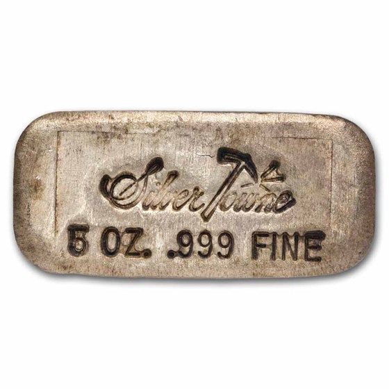 5 oz Silver Bar - Silvertowne (Poured/Vintage/Serial #)