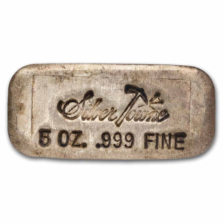5 oz Silver Bar - Silvertowne (Poured/Vintage/Serial #)