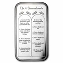 5 oz Silver Bar - Ten Commandments