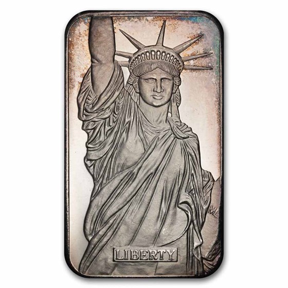 5 oz Silver Bar - Vintage Engelhard (Statue of Liberty, MTB)