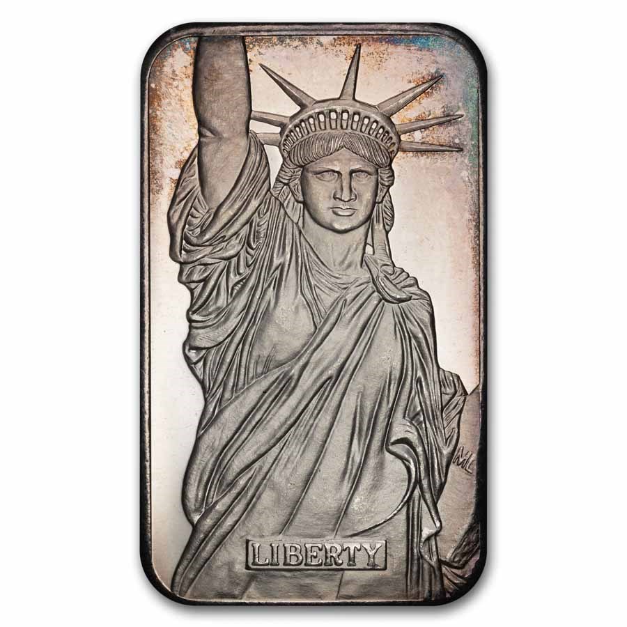 5 oz Silver Bar - Vintage Engelhard (Statue of Liberty, MTB)