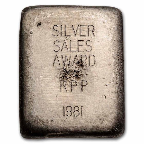 5 oz Silver Bar - Vintage Hoover & Strong (Sales Award, Poured)