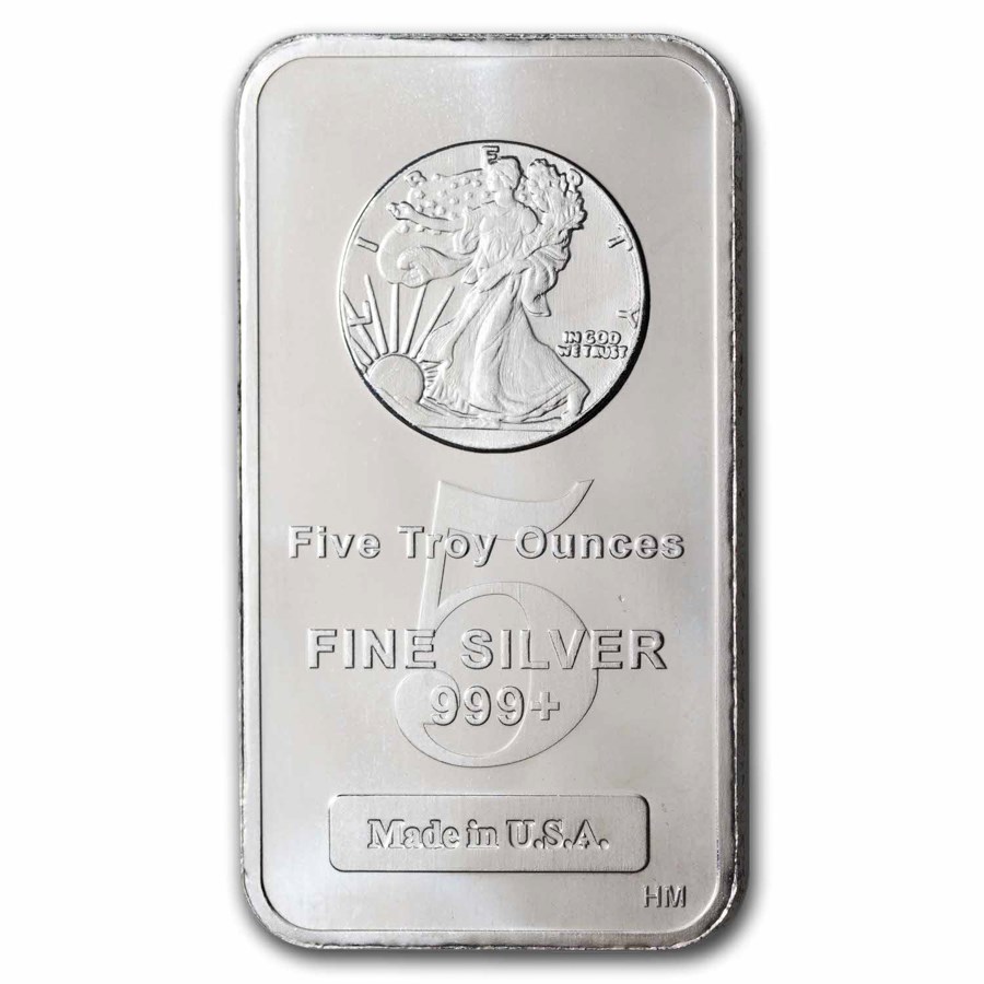 5 oz Silver Bar - Walking Liberty (Generic Form)