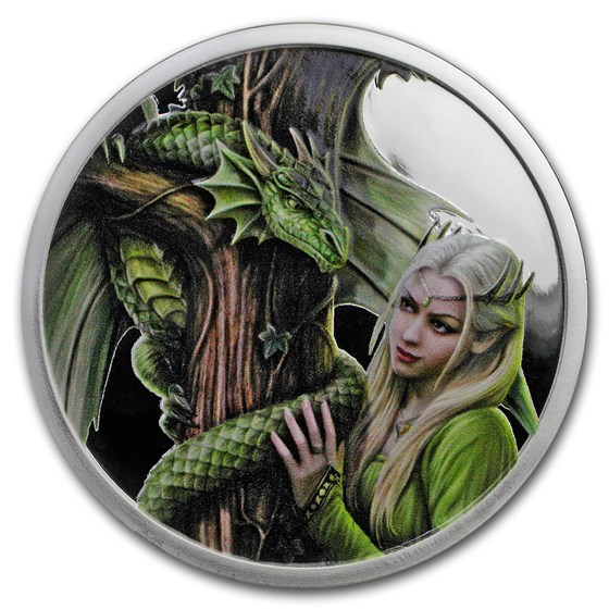 Buy 5 oz Silver Colorized Round - Anne Stokes Dragon: Kindred Spirits ...
