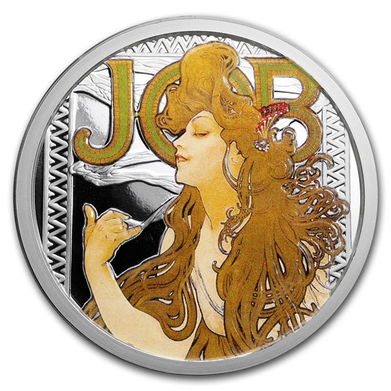 5 oz Silver Colorized Round - Mucha Series (JOB) 5 oz Silver Colorized Round - Mucha Series (JOB)