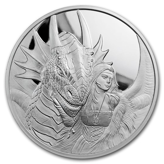 5 oz Silver Proof Round - Anne Stokes Dragons: Friend or Foe 5 oz Silver Proof Round - Anne Stokes Dragons: Friend or Foe