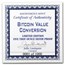 5 oz Silver Proof Round - Bitcoin Value Conversion