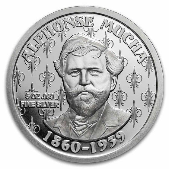 5 oz Silver Proof Round - Mucha Series (Dance) 5 oz Silver Proof Round - Mucha Series (Dance)