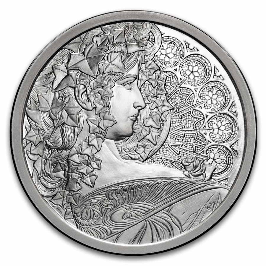 5 oz Silver Proof Round - Mucha Series (Ivy)