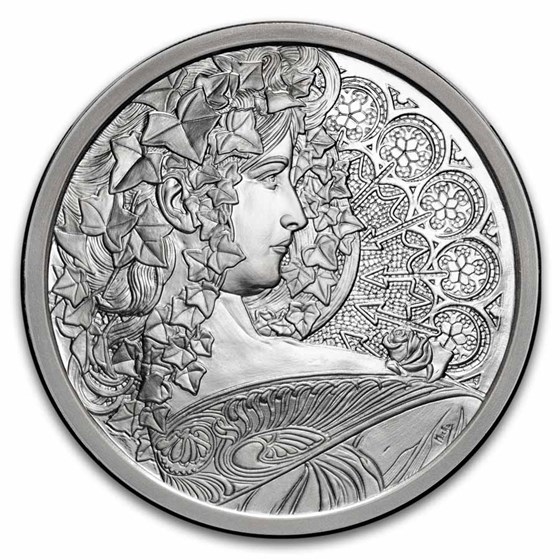 5 oz Silver Proof Round - Mucha Series (Ivy) 5 oz Silver Proof Round - Mucha Series (Ivy)