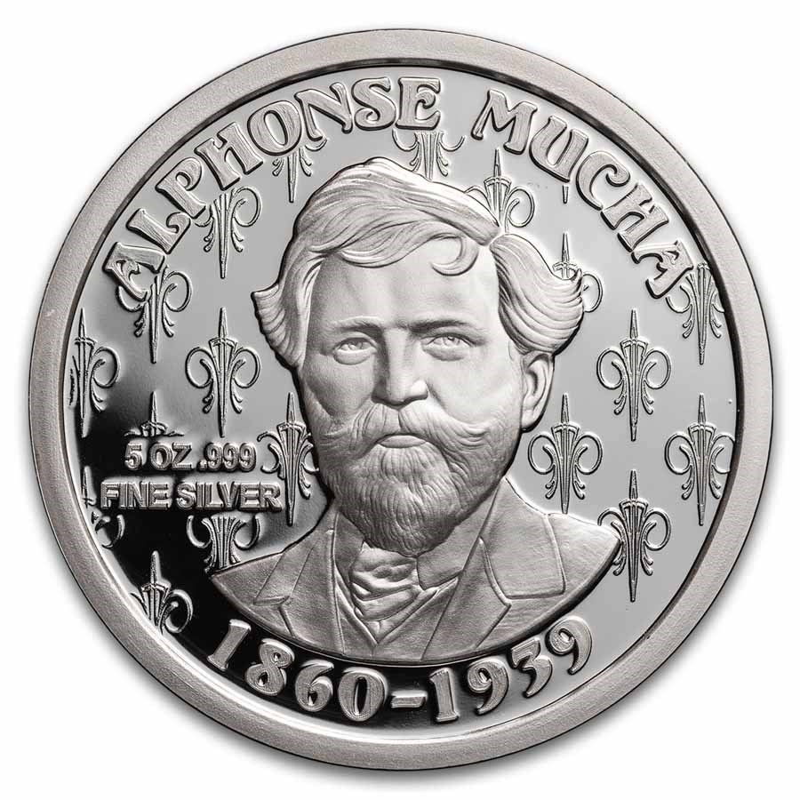5 oz Silver Proof Round - Mucha Series (Laurel)