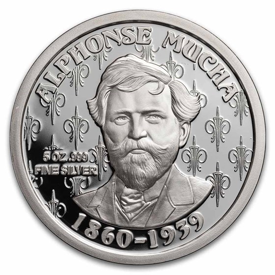 5 oz Silver Proof Round - Mucha Series (Laurel) 5 oz Silver Proof Round - Mucha Series (Laurel)