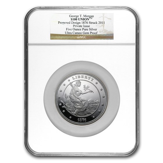 5 oz Silver Round - $100 Silver Union George T. Morgan NGC 5 oz Silver Round - $100 Silver Union George T. Morgan NGC