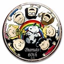 5 oz Silver Round - 2010 60th Ann Colorized Peanuts (w/Box& COA)