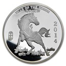 5 oz Silver Round - APMEX (2014 Year of the Horse)