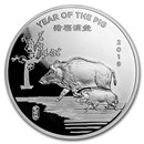 5 oz Silver Round - APMEX (2019 Year of the Pig)