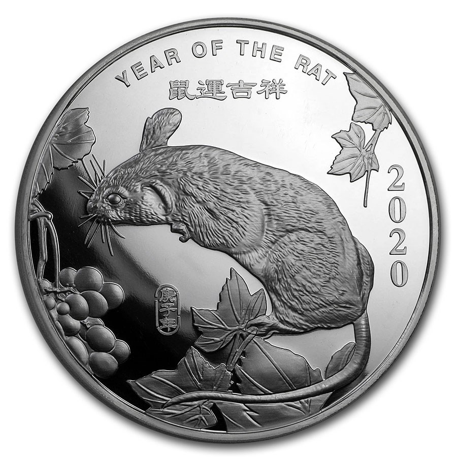 5 oz Silver Round - APMEX (2020 Year of the Rat)