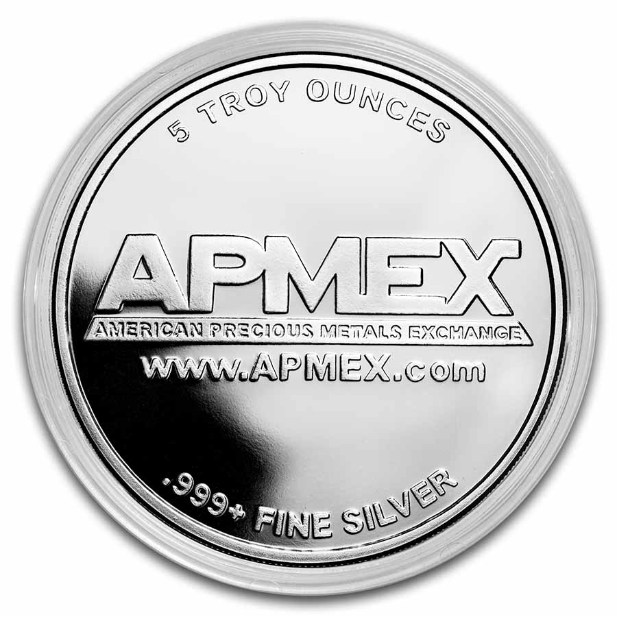 APMEX 5トロイオンス 999ファインシルバー約155g 5 oz Silver Bar .999 Fine - APMEX | eBay