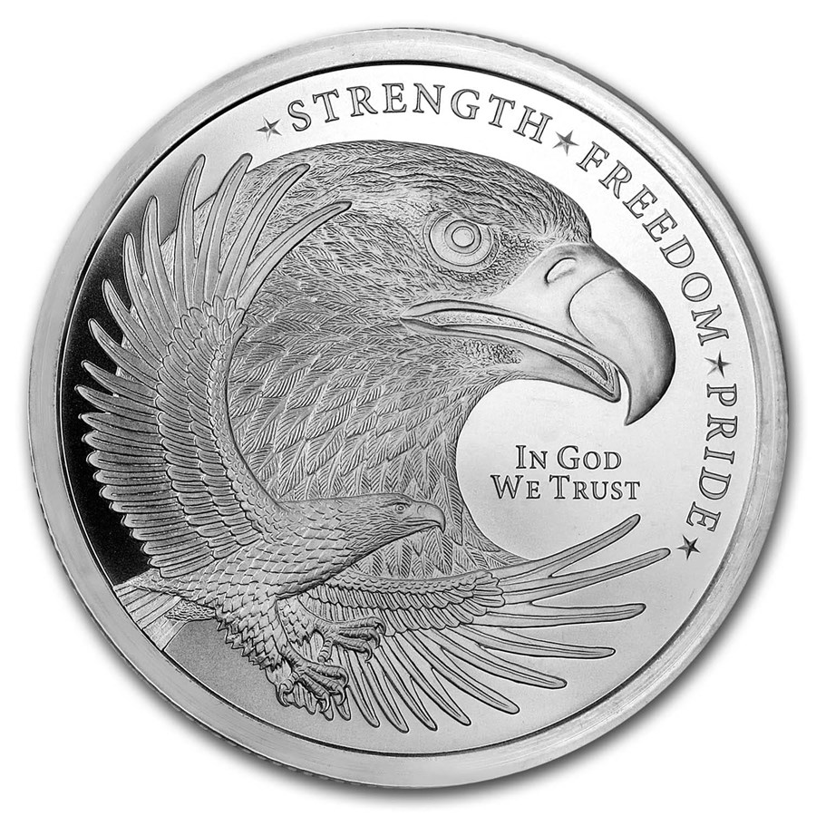 5 oz Silver Round - Eagle (Strength, Freedom, & Pride)