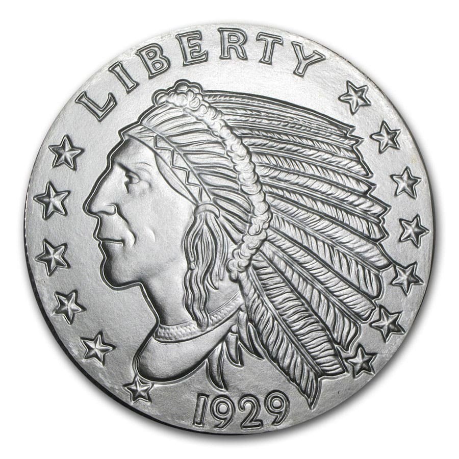 5 oz Silver Round - Incuse Indian