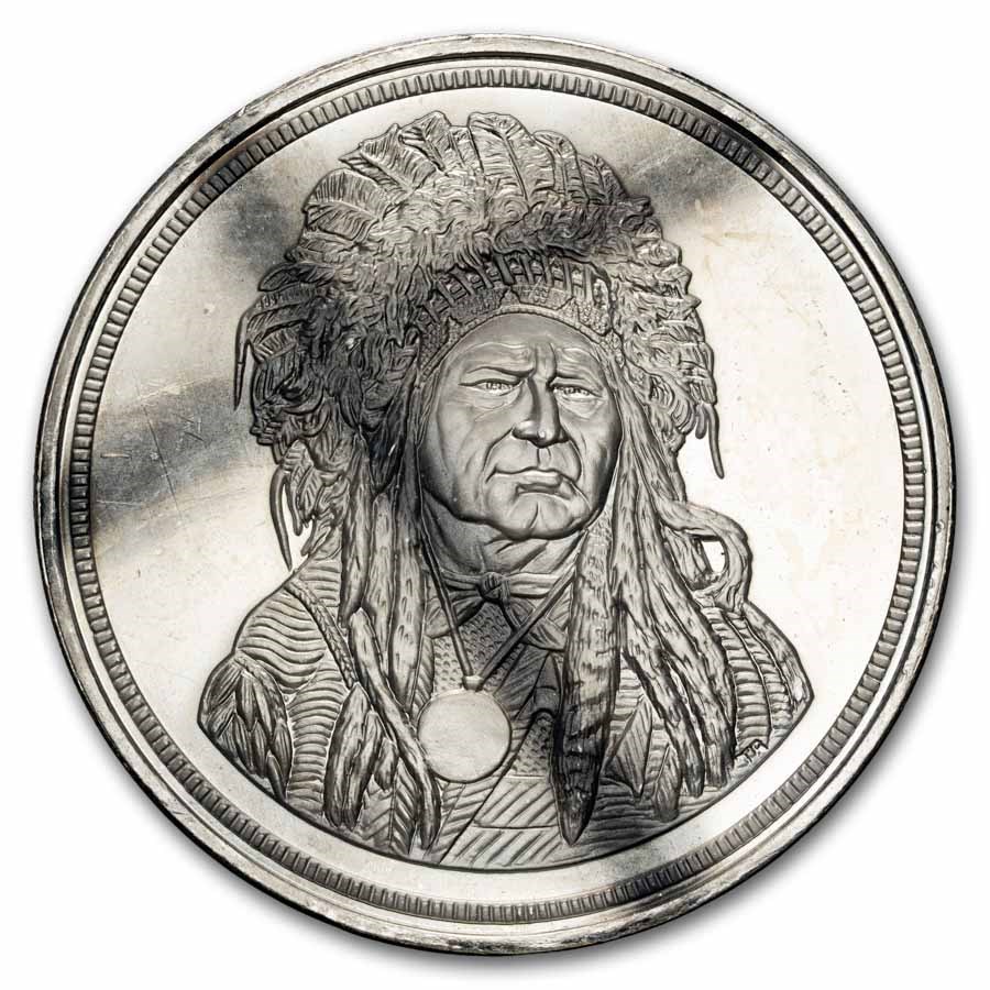 5 oz Silver Round - Running Antelope (The Silver Chief, Scruffy)