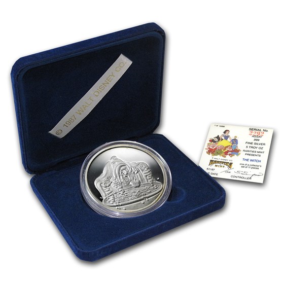 5 oz Silver Round - Walt Disney/The Witch (w/Box & COA) 5 oz Silver Round - Walt Disney/The Witch (w/Box & COA)