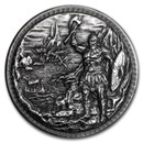 5 oz Silver Ultra High Relief Round - Dragon vs Vikings (w/Box)