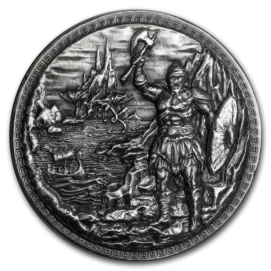 5 oz Silver Ultra High Relief Round - Dragon vs Vikings (w/Box)