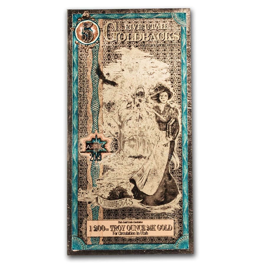Buy 5 Utah Goldback Aurum Gold Foil Note (24k) APMEX