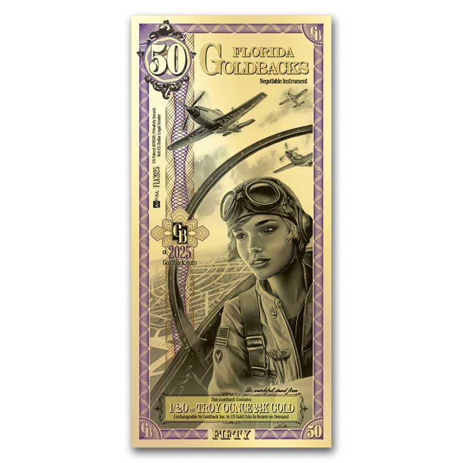 50 Florida Goldback - Aurum Gold Foil Note (24k)
