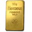 50 gram Gold Bar - Argor-Heraeus (Stamped)
