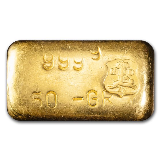 50 gram Gold Bar - Drijfhout Refinery (Vintage, Poured) 50 gram Gold Bar - Drijfhout Refinery (Vintage, Poured)
