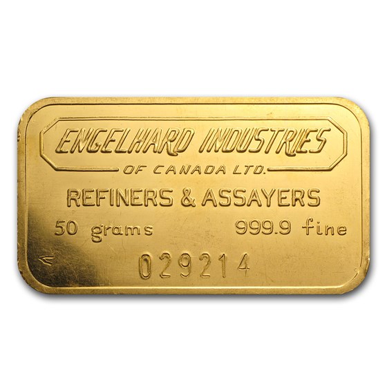 50 gram Gold Bar - Engelhard Industries of Canada 50 gram Gold Bar - Engelhard Industries of Canada