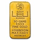50 gram Gold Bar - Johnson Matthey (Leu Bank)