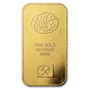 50 gram Gold Bar - Johnson Matthey (Matthey Garrett, Pressed)