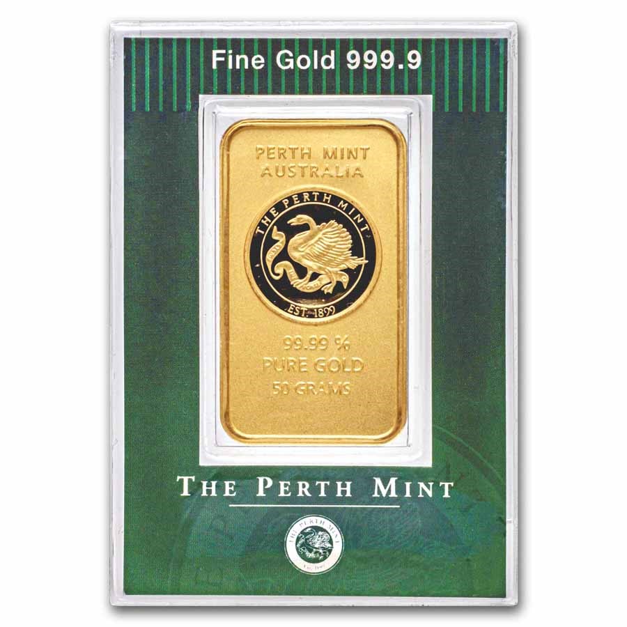 50 gram Gold Bar - The Perth Mint (Old Style Swan Assay)